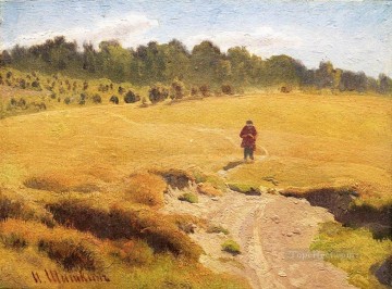 el niño en el campo paisaje clásico Ivan Ivanovich Pinturas al óleo